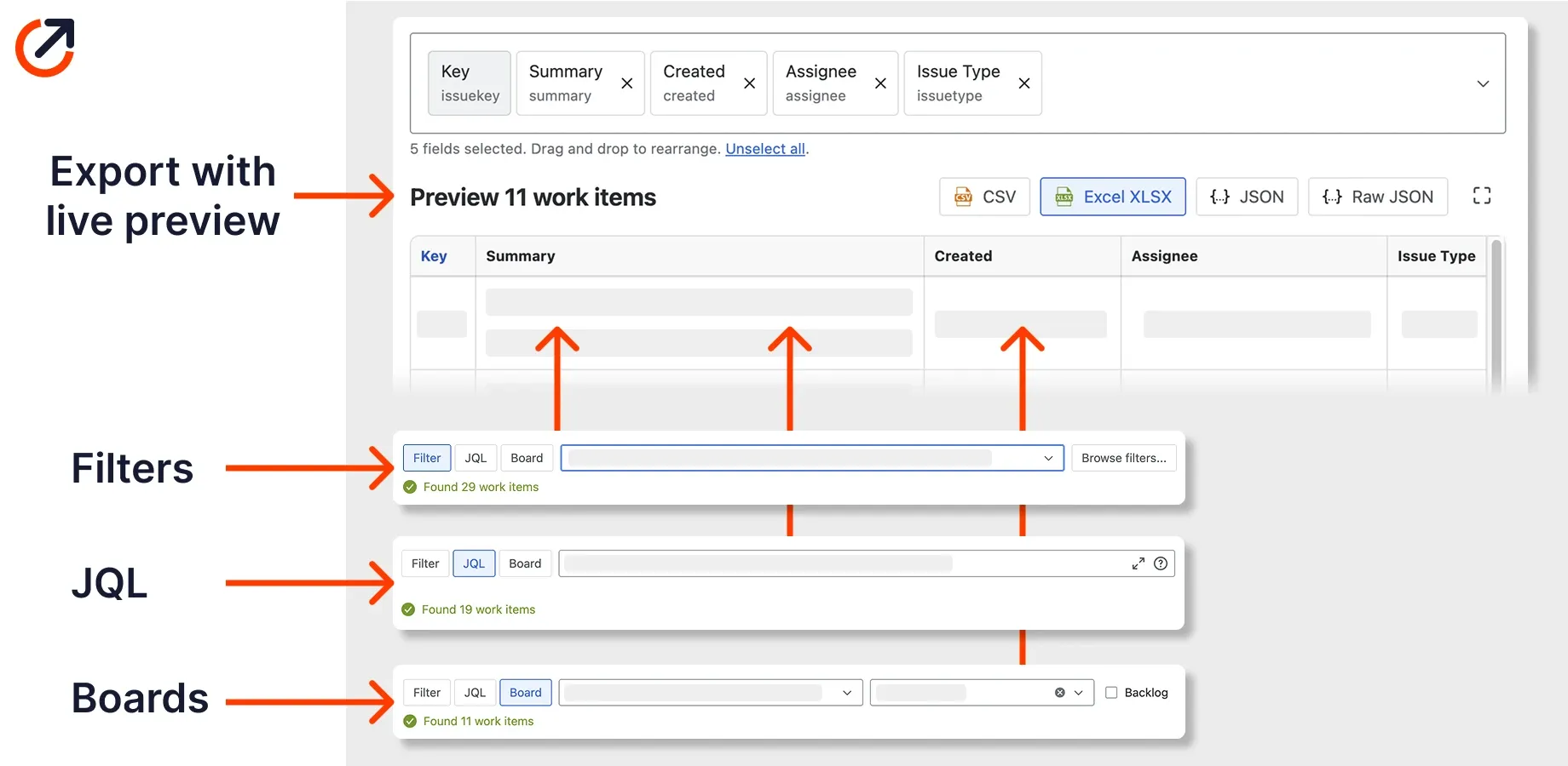 Advanced Export preview